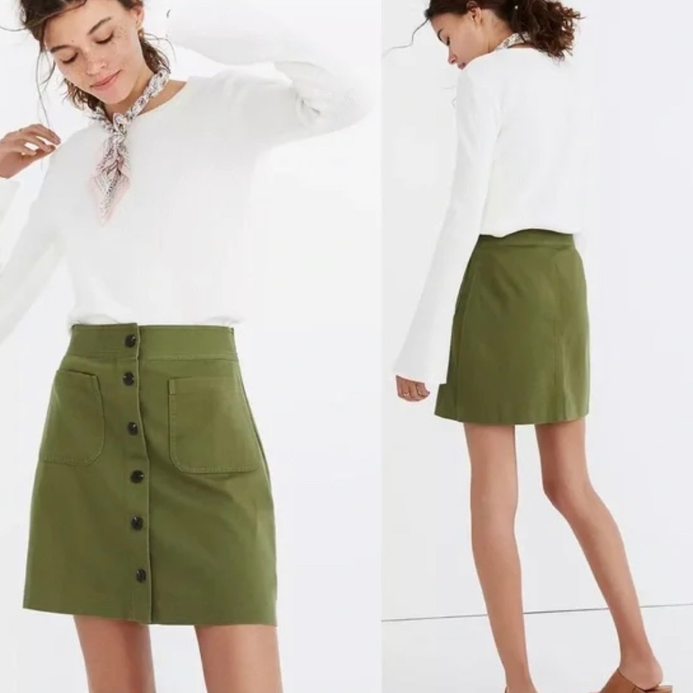 Madewell green mini skirt - size 2
